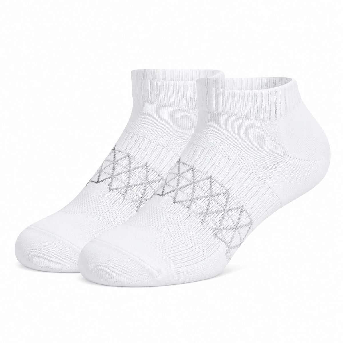 Calzini alla caviglia 43-46 in maglia bianco e grigio - stile sportivo