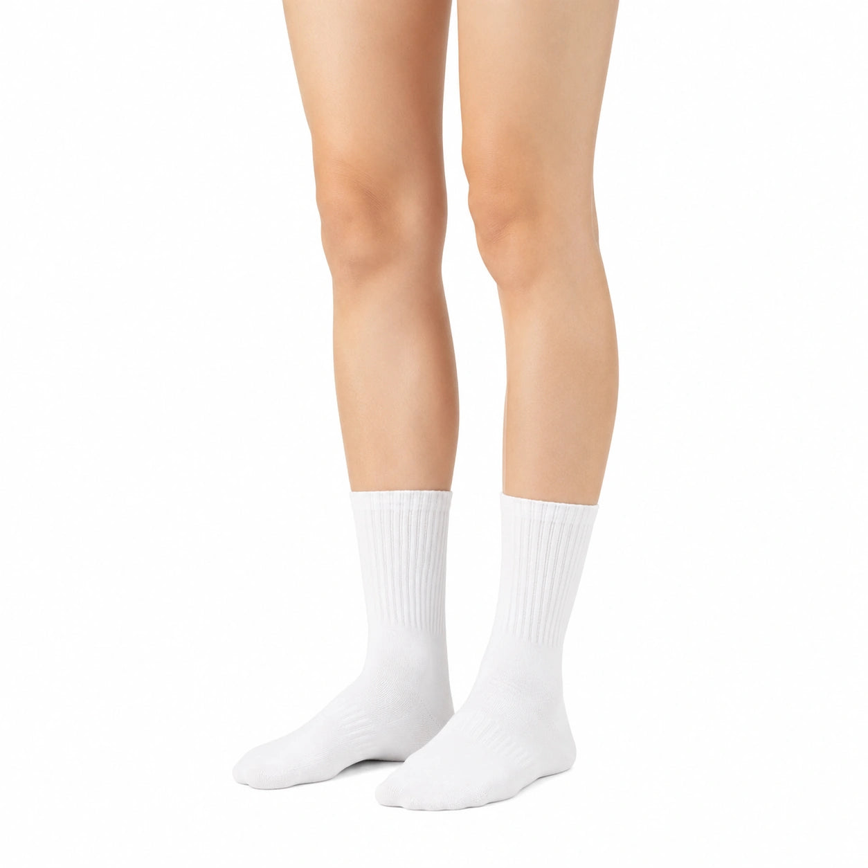 Calze sportive unisex 35-38 in tessuto bianco a coste