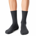 Calze medie 39-42 in maglia grigio antracite a coste - stile essenziale