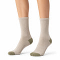 Calzini a coste 39-42 beige e verde oliva in maglia per uso quotidiano
