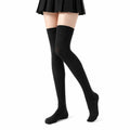 Calze autoreggenti donna 35-38 nere in tessuto elasticizzato stile minimal