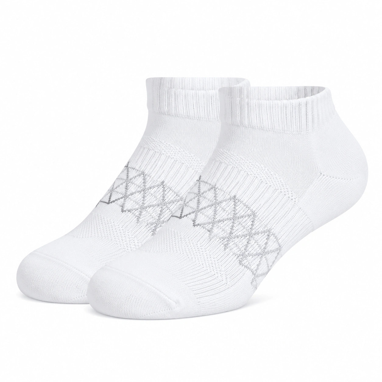 Calzini alla caviglia 43-46 in maglia bianco e grigio - stile sportivo