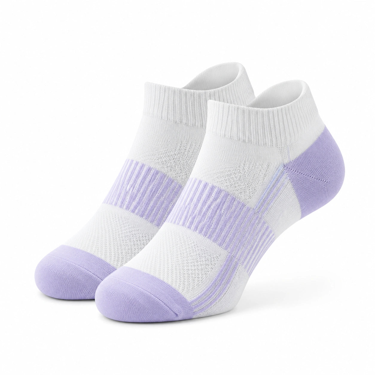 Calzini sportivi alla caviglia 39-42 in tessuto bianco/lilla traspiranti