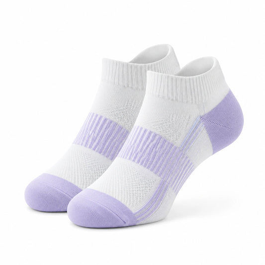 Calzini sportivi alla caviglia 39-42 in tessuto bianco/lilla traspiranti