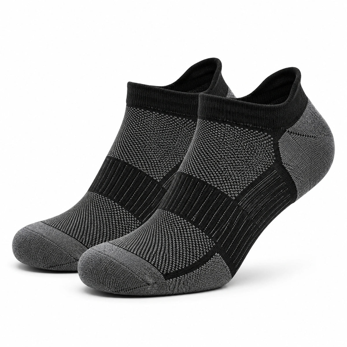Calze sportive alla caviglia 39-42 in tessuto a maglia nero grigio - traspiranti elastiche