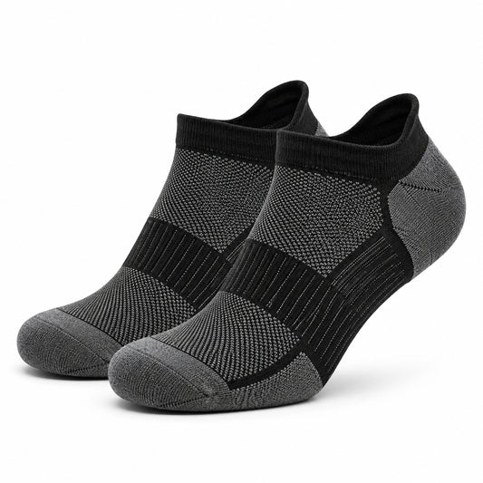 Calze sportive alla caviglia 39-42 in tessuto a maglia nero grigio - traspiranti elastiche