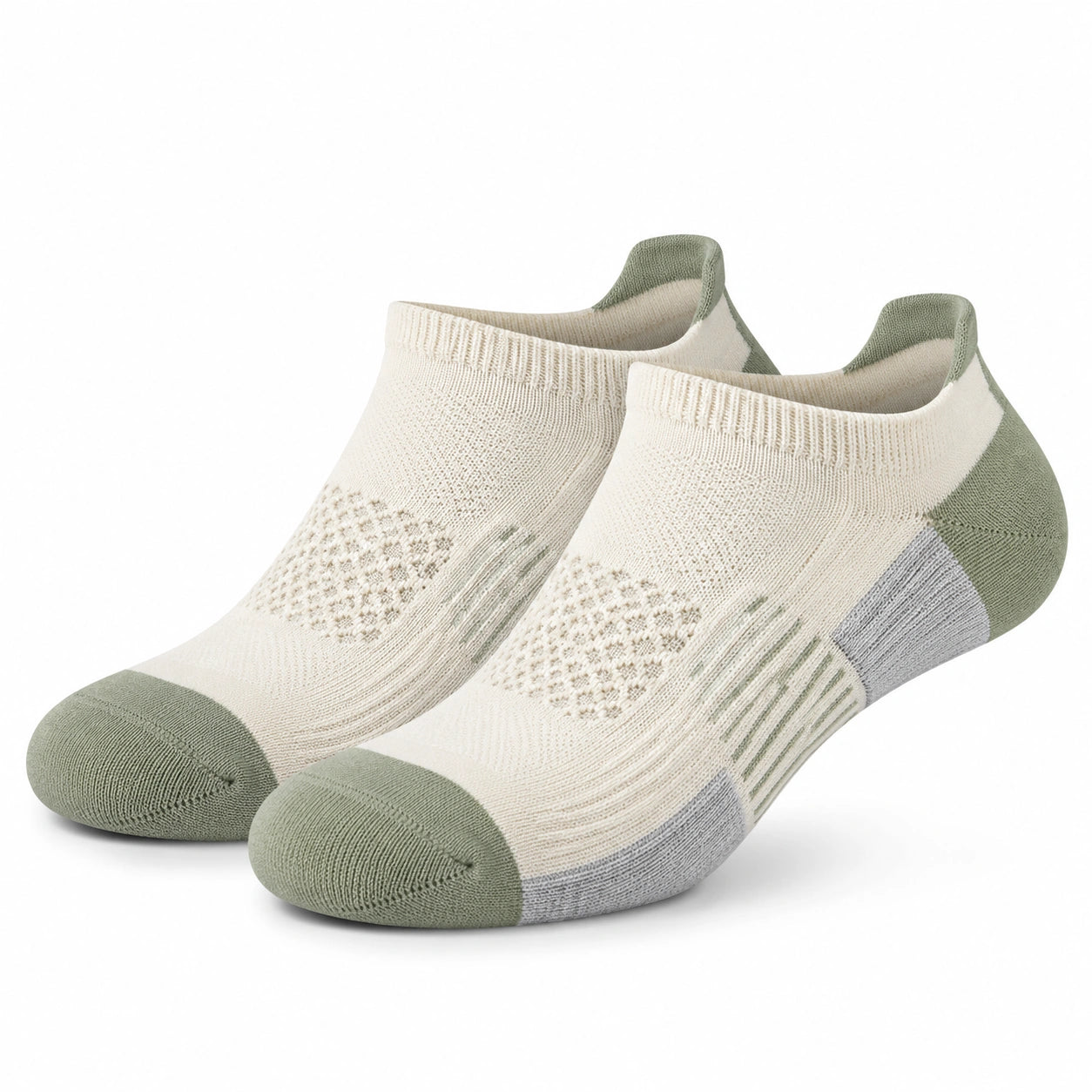 Calzini bassi 39-42 in tessuto a maglia beige verde e grigio per uso quotidiano