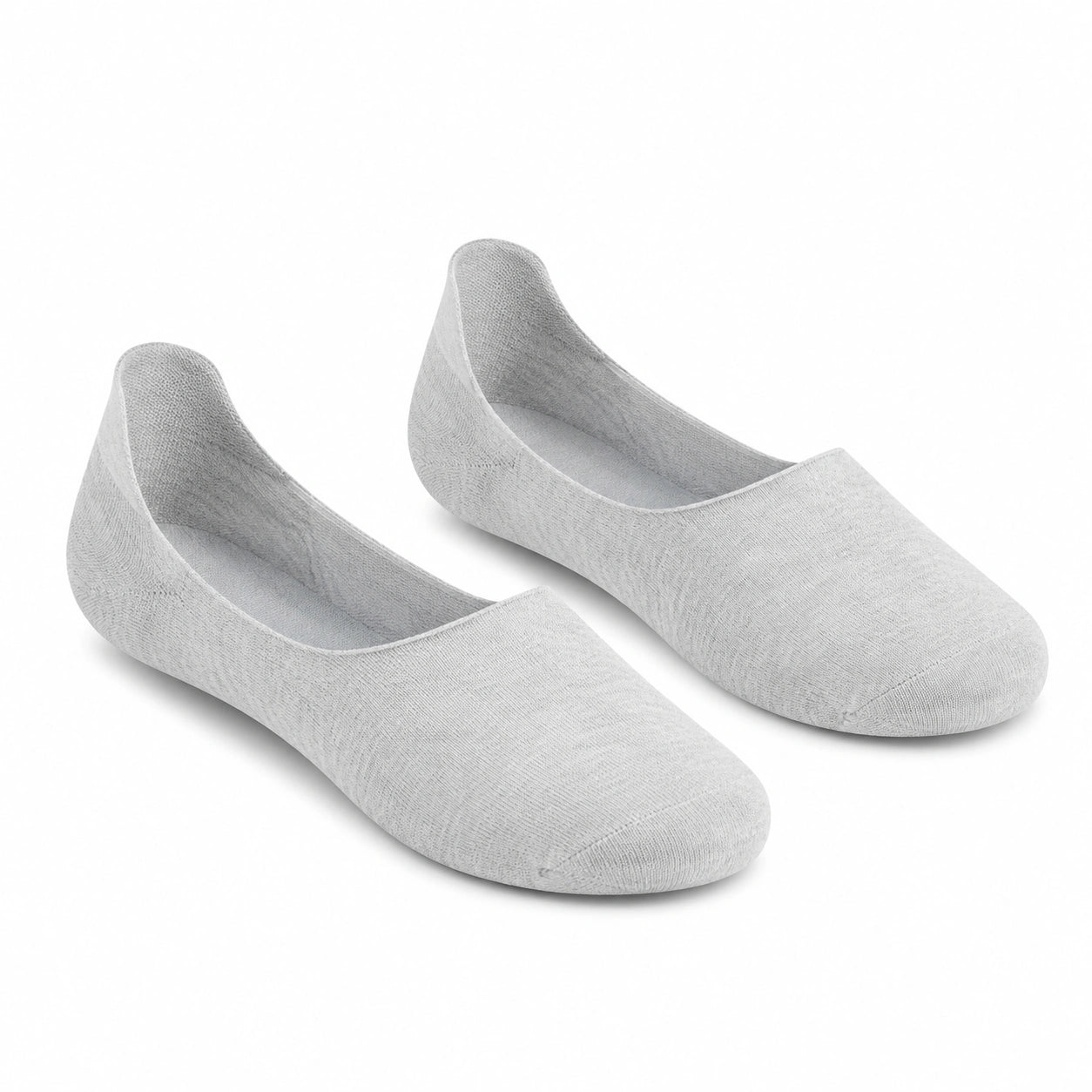 Calzini ballerina 35-38 in tessuto elasticizzato grigio chiaro per scarpe basse stile invisibile