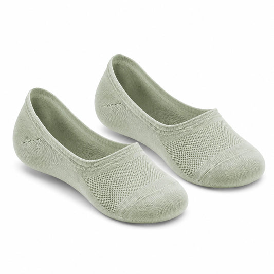 Calzini fantasmini 35-38 in maglia verde salvia traspiranti
