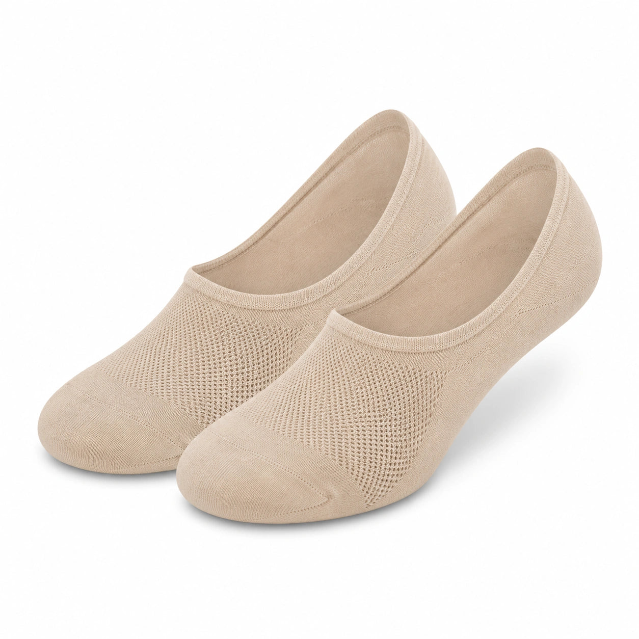 Calze fantasmino 39-42 in maglia beige traspiranti per scarpe basse