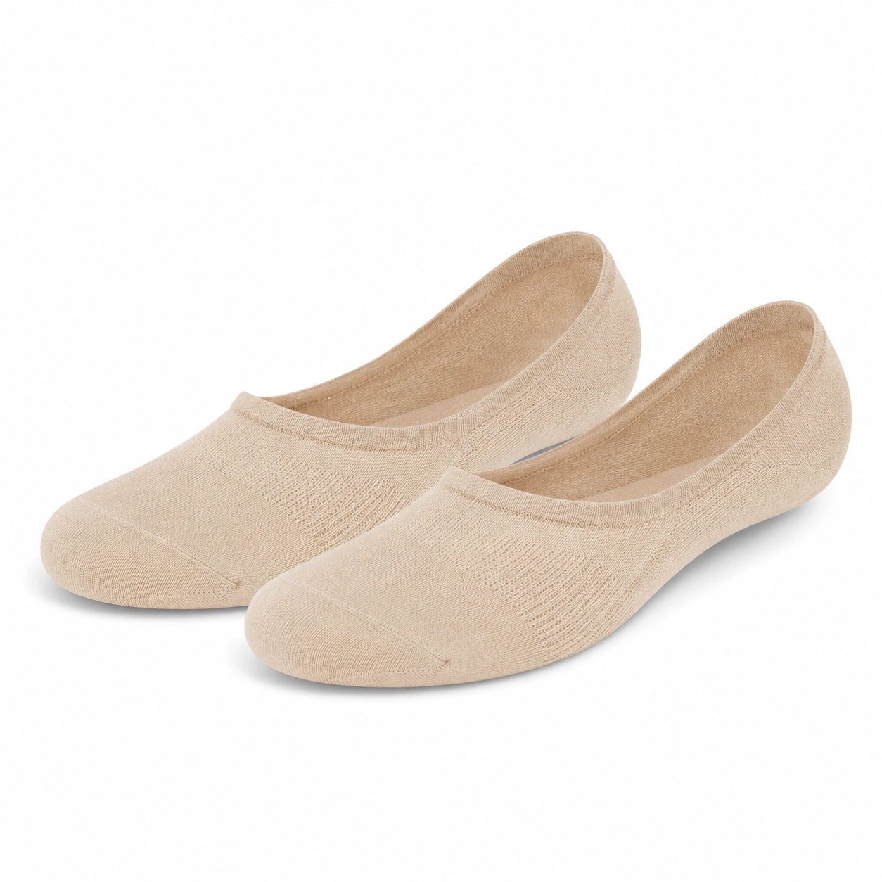 Calzini fantasmini 39-42 in tessuto elasticizzato beige - invisibili per scarpe basse